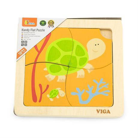 Дерев'яний міні-пазл Viga Toys Черепашки, 4 деталі (50143), фото 1