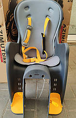 Дитяче велосипедне крісло BQ-7-1, 3-точкові ремені, регулювання висоти підставки ніг, 12-22 кг