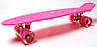 Пенніборд Pink 22" + ЗАХИСТ + ШЛЕМ, світні колеса, фото 4
