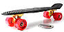 Пенніборд Black 22" Logo. Золота підвіска! червоні колеса, що світяться!, фото 5