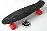 Пенніборд Black 22" Logo. Золота підвіска! червоні колеса, що світяться!, фото 6