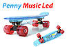 Пенніборд 22" "Light Music Led" Blue Світні деки та колеса! Bluetooth, фото 3