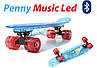 Пенніборд 22" "Light Music Led" Blue Світні деки та колеса! Bluetooth, фото 7