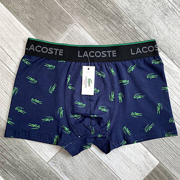 Труси чоловічі боксери бавовна Lacoste 02, темно-сині, розмір 2XL (50-52), 09211