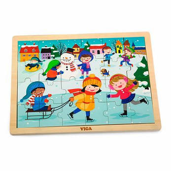 Дерев'яний пазл Viga Toys Пори року: зима, 24 деталі (51272), фото 3