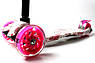 Дитячий самокат MAXI. Flowers. Roses. Малинові колеса, що світяться!, фото 4