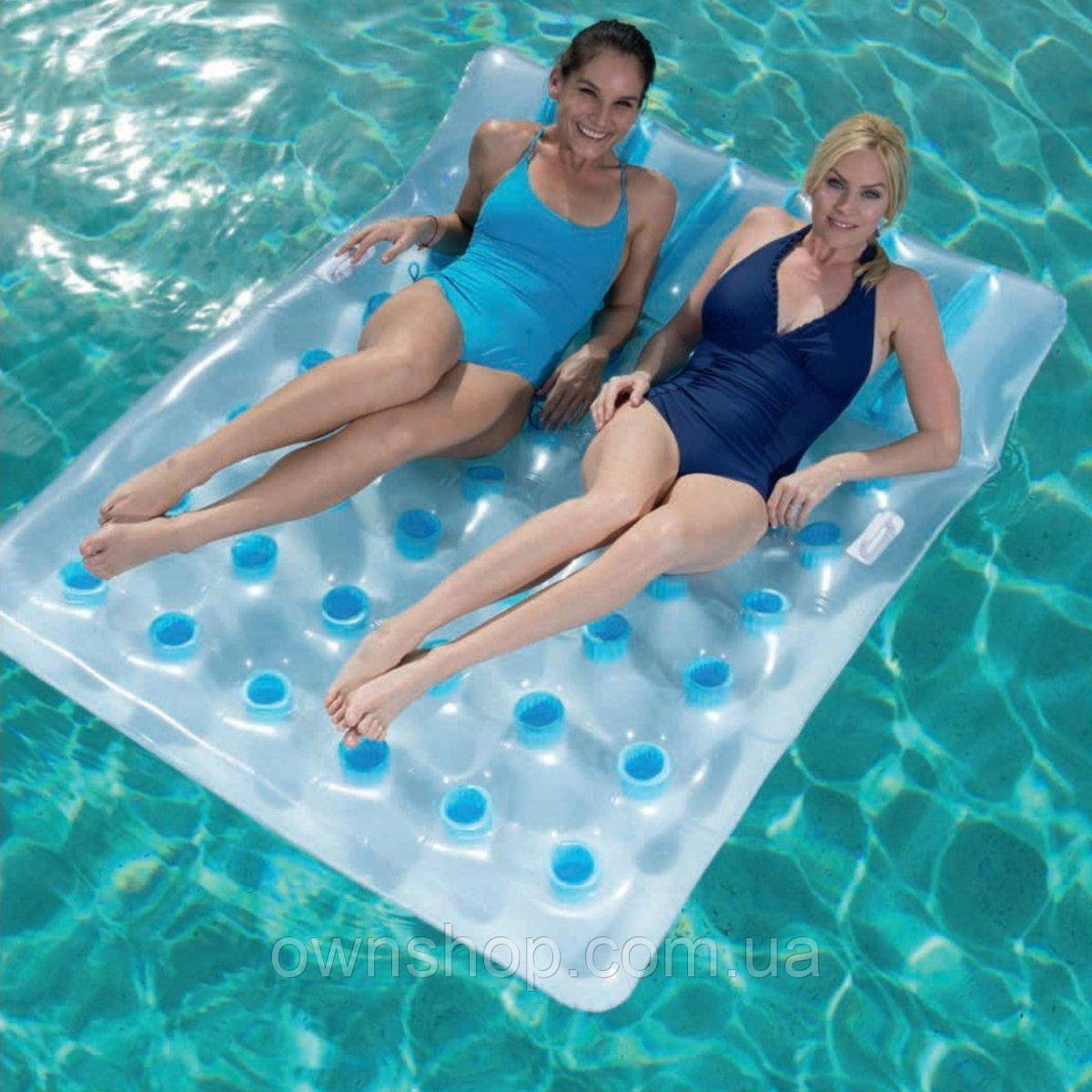 Пляжний надувний матрац із підголівником Bestway 43055, 193*142 см, синій, фото 1