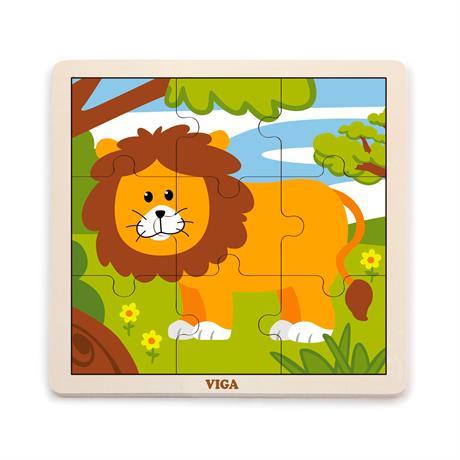 Дерев'яний пазл Viga Toys Лев, 9 деталей (51442)