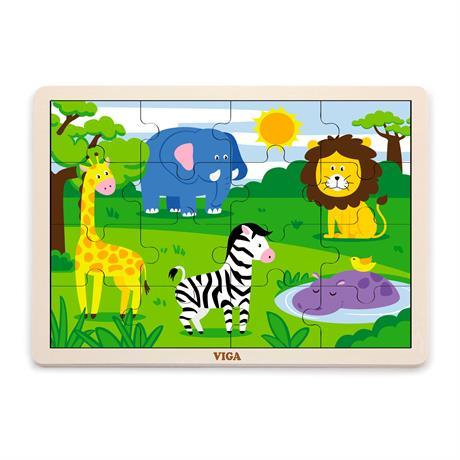 Дерев'яний пазл Viga Toys В Африці, 16 деталей (51449)