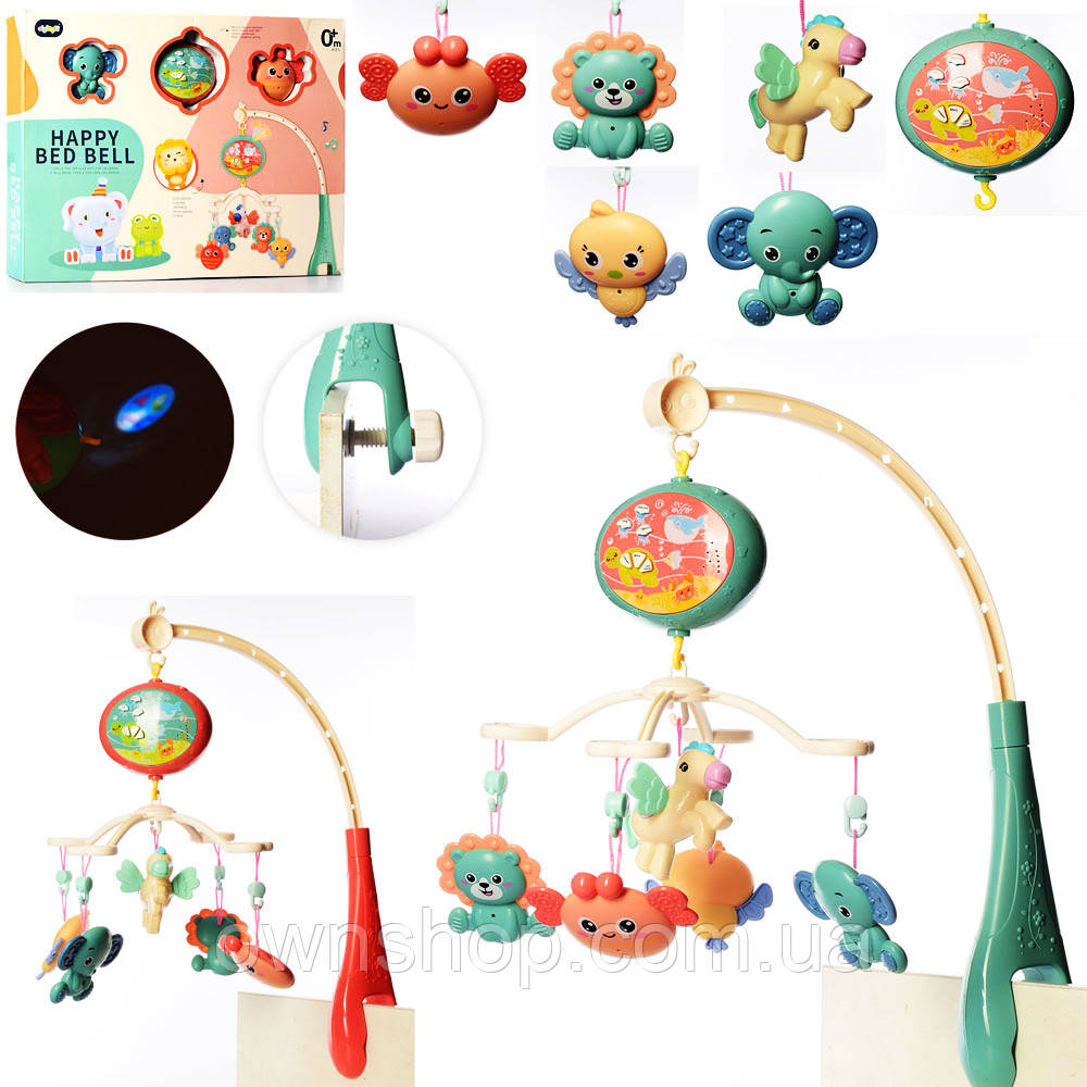 Дитяча музична карусель (мобіль) на ліжечко 668-70 з проєктором, фото 1