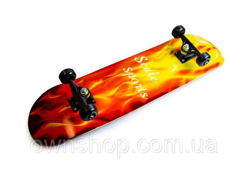 Дерев'яний скейтборд "Scale Sports" FIRE, 79*20 см, фото 1