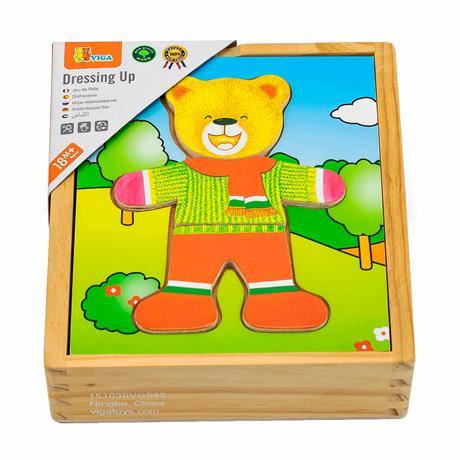Дерев'яний ігровий набір Viga Toys Гардероб ведмедика (56401), фото 1