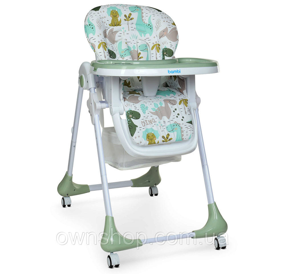 Дитячий стільчик-трансформер для годування M 3233 DINO PINE GREEN
