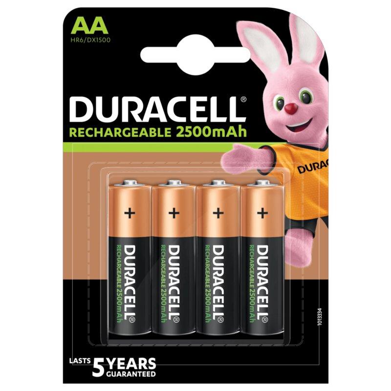 Акумулятор Duracell Recharge Turbo DX1500, AA/(HR6), 2500 mAh, LSD Ni-MH, блістер 4шт, фото 1