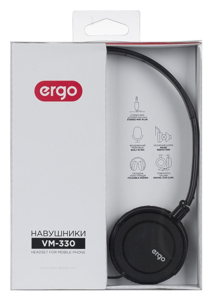 Накладні навушники Ergo VM-330 Black