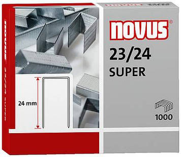 Канцелярські скоби для степлера 23/24 SUPER (1000шт) NOVUS Німеччина