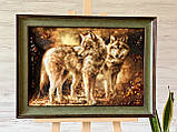 Картина з бурштину Пара вовків, картина з бурштину Пара вовків, фото 2
