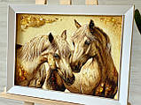 Картина из янтаря Лошади, картина з бурштину Коні, фото 3