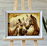 Картина из янтаря Лошади, картина з бурштину Коні, фото 2