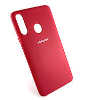 Чехол накладка для Samsung A20s, A207 противоударный бампер Silicone Cover бордовый