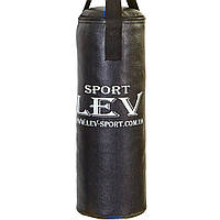 Детский боксерский мешок кирза, боксерский мешок для детей h-65см, d-26см с креплением Lev-Sport, черный