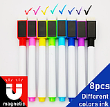 Набір кольорових маркерів 8шт для магнітної дошки з магнітом, фото 3