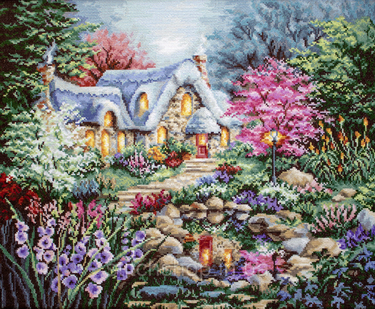 Набір для вишивання нитками LETISTITCH Cottage Pond (LETI 915)