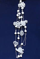 Новогоднее украшение - гирлянда из пенопластовых фигурок, 2 м, белый, пенопласт и хлопок (200190)