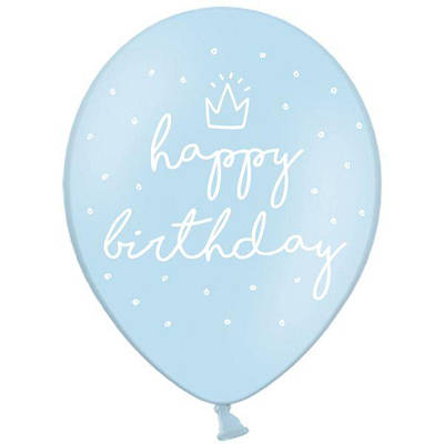 PD 12" Блакитна куля  Happy birthday Мін.замовлення 5 шт