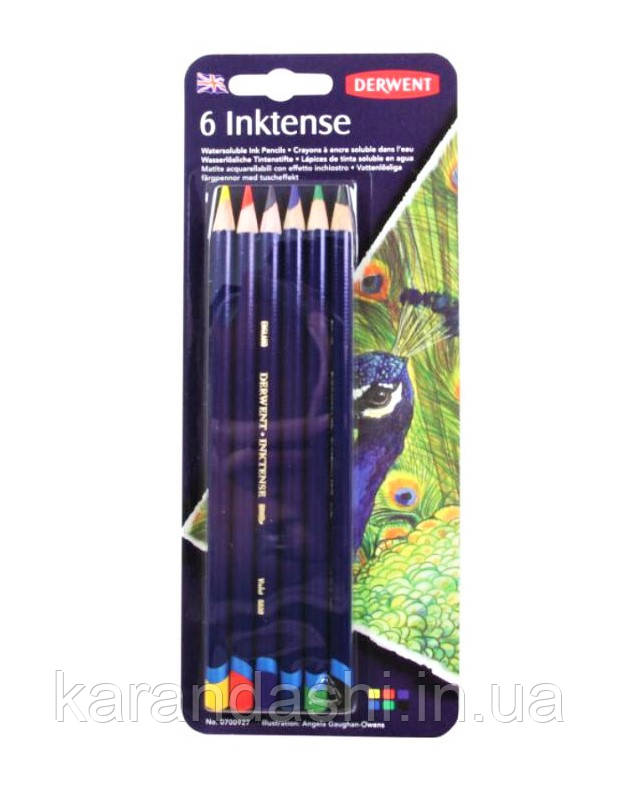 Акварельні олівці Derwent "Ink Tense" 6 шт. 700927