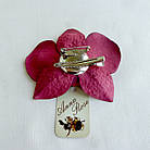 Заколка-брошка з фоамирана ручної роботи "Орхідея жовта", фото 2