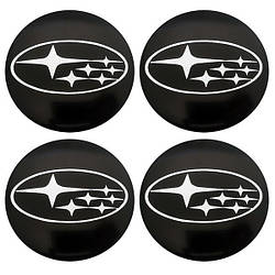 Наклейки на диски Subaru 56mm (4 шт) - Black