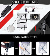 130/1300 Вт Набір постійного світла FST 5769 LED softbox Easy Kit Bag, фото 3