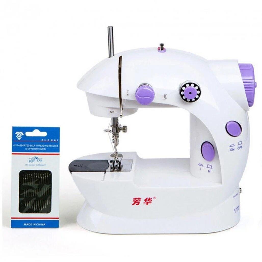 Швейна машинка портативна Mini Sewing Machine Fhsm 202 з адапттером