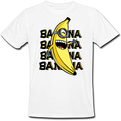 Футболка Fat Cat Міньйон - Banana, banana, banana, banana (біла)