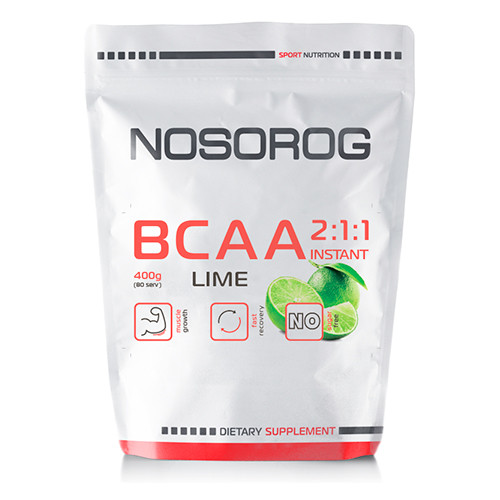 Амінокислоти Nosorog BCAA 2:1:1 лайм, 400 г