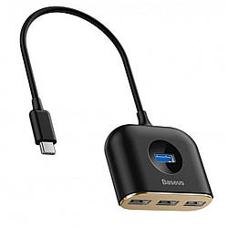 HUB адаптер BASEUS USB Square Round, 4USB, чорний