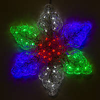 LED декорация снежинка, 54л, разноцветный, контроллер, акрил, IP20 (041138)