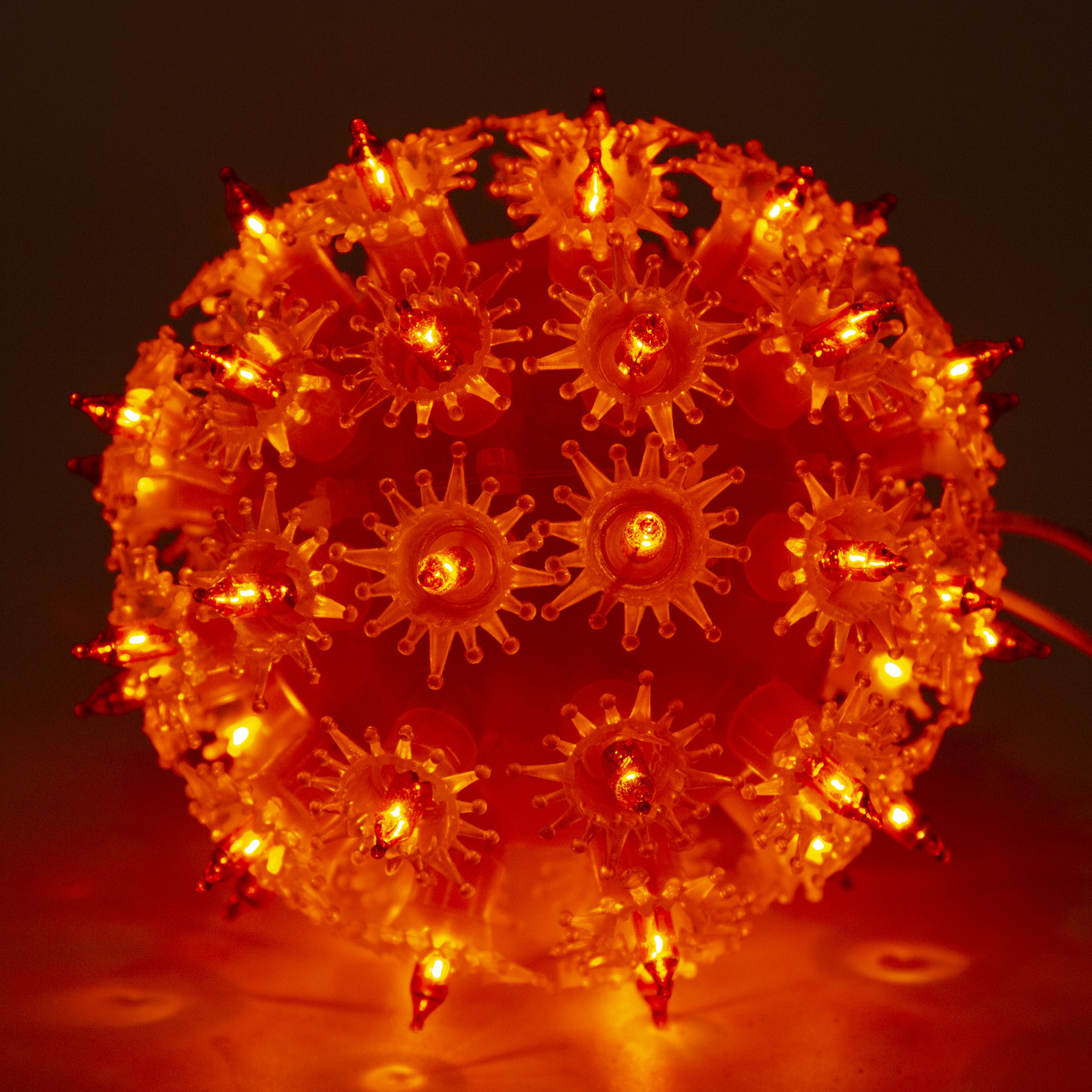 Куля що світиться, 12 см, 50л, помаранчева, IP44, Новорічна світлодекорація (050468), фото 1