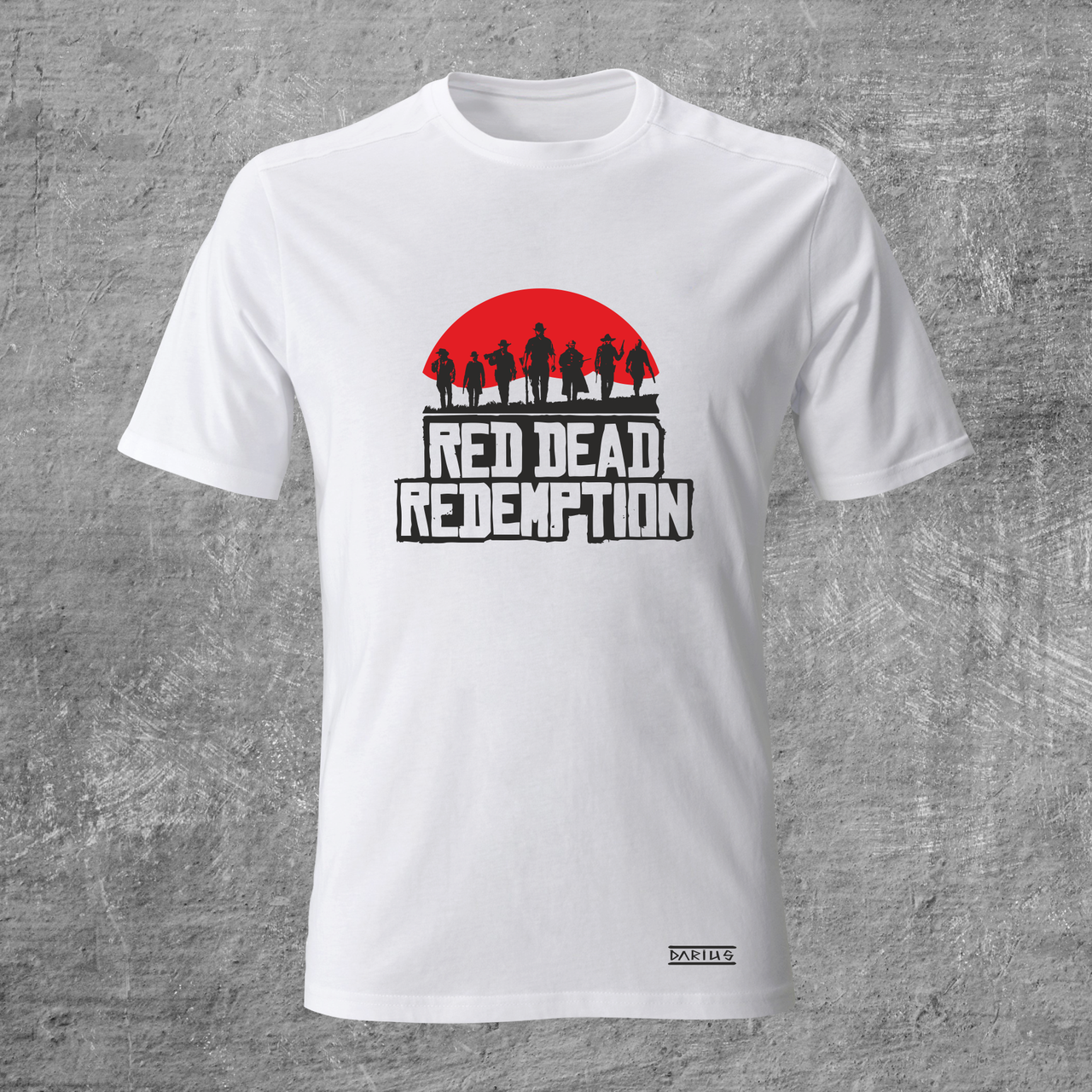 Футболка Darius Red Dead Redemption 2 (захід) (Біла)
