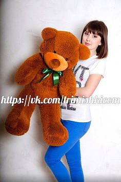 М'яка іграшка Ведмедик Нестор 100 см Подарунок для дівчини М'який ведмедик Красивий плюшевий ведмідь Коричневий