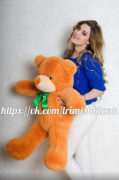 М'яка іграшка Ведмедик Нестор 100 см Подарунок для дівчини М'який ведмедик Красивий плюшевий ведмідь Карамельний