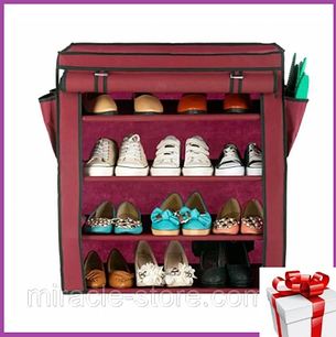 Складаний каркасний тканинний шафа для взуття Storage Wardrobe на 4 полиці,Текстильний шафа розбірної, фото 2