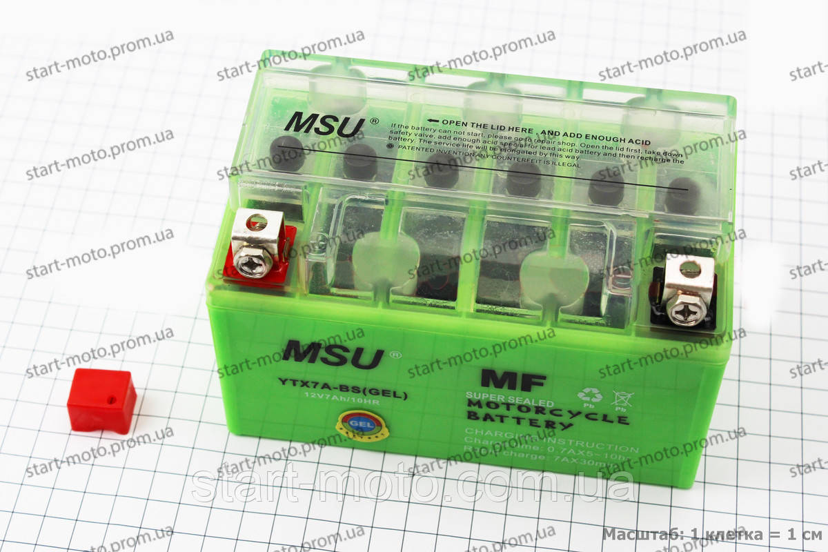 Акумулятор 12 V 7 Ah гелевий mod:YTX7A-BS (L150*W87*H94mm) MSU 2023, фото 1