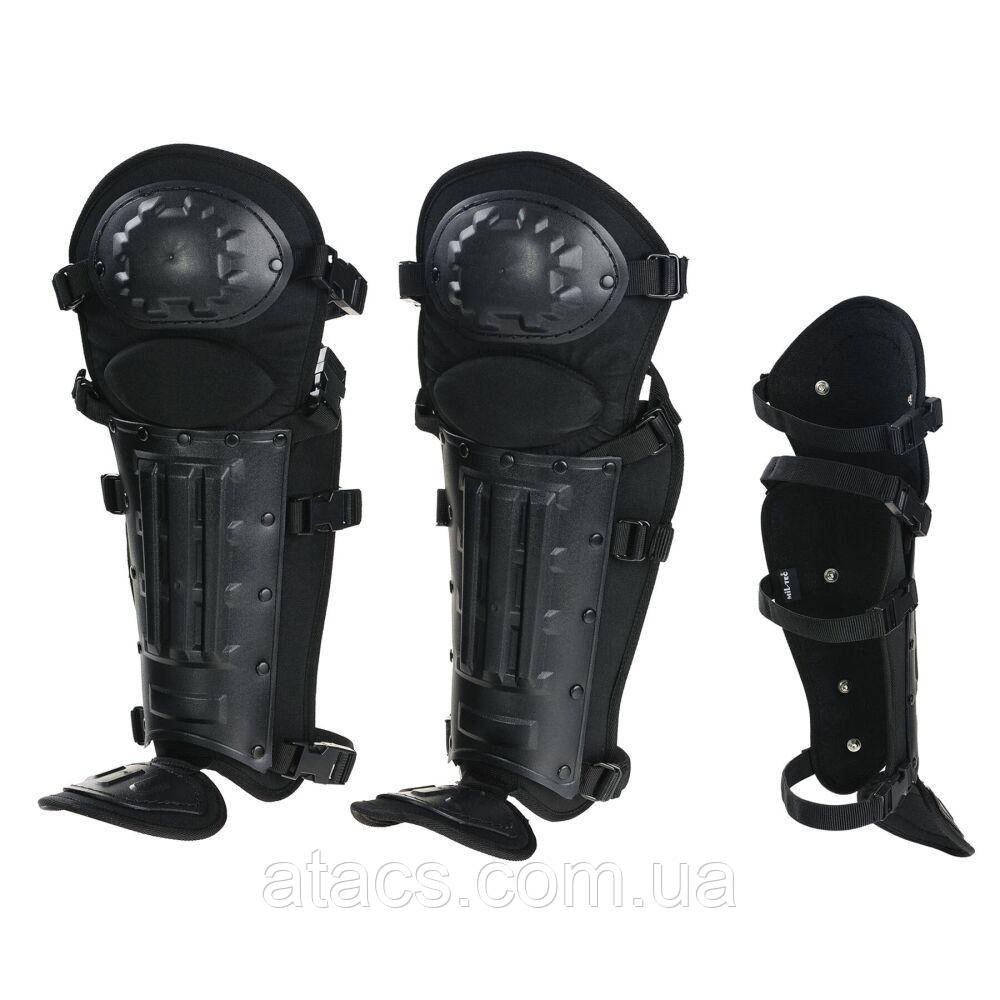 Наколінники комплексні для захисту колін та голені ANTI RIOT LEG PROTECTION Чорні