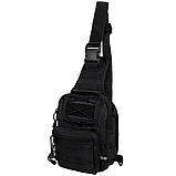 Рюкзак однолямочний через плече Shoulder Bag, "MOLLE" Чорний, фото 6