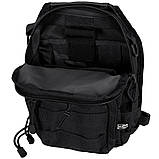 Рюкзак однолямочний через плече Shoulder Bag, "MOLLE" Чорний, фото 10