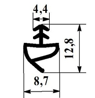 Уплотнитель для межкомнатных дверей 9мм под паз 3-4мм