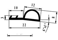 Уплотнитель для межкомнатных дверей 22/8мм под паз 3мм