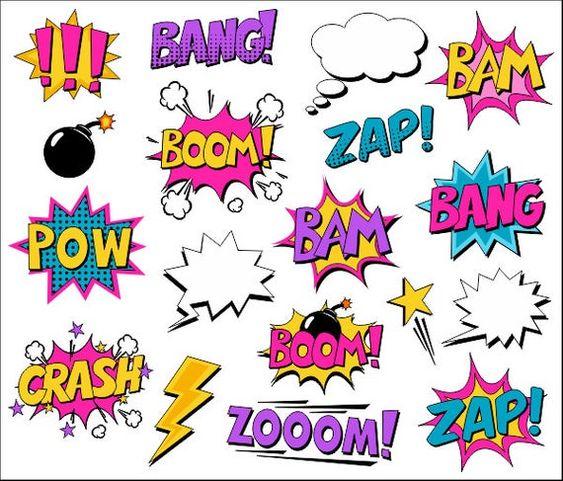 Вафельна картинка Bang Boom Bam Zap Crash Pow  ⁇  Їстівні картинки Boom  ⁇  Bang картинки різні Формат А4